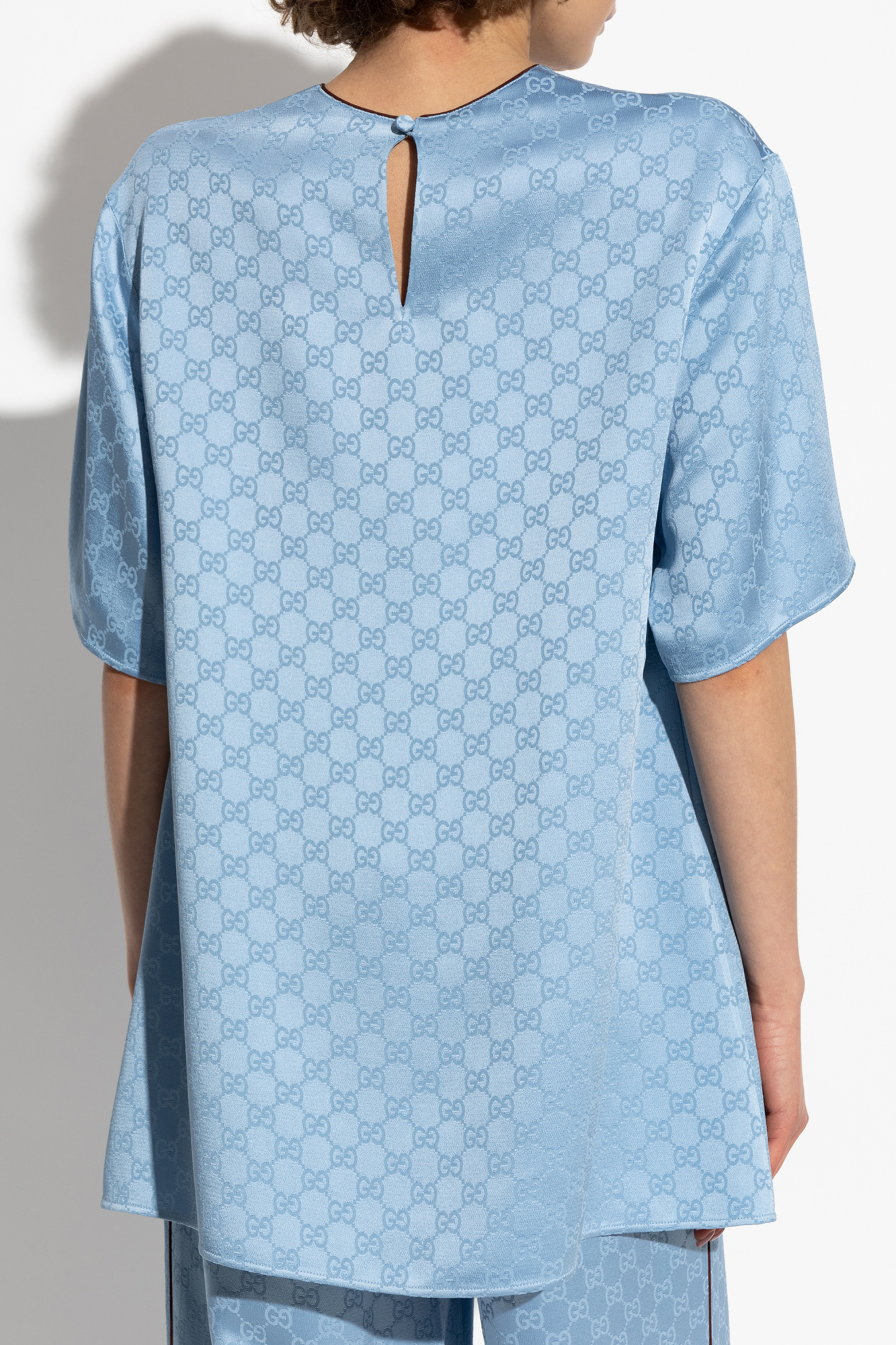 Light blue Loose-fitting top with GG pattern Gucci - Vitkac Light blue Loose-fitting top with GG pattern Gucci - Vitkac